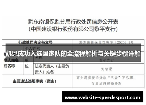 凯恩成功入选国家队的全流程解析与关键步骤详解